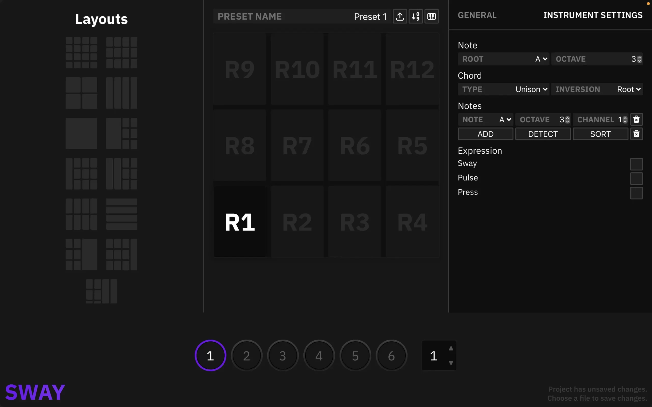 Sway Software User Interface
